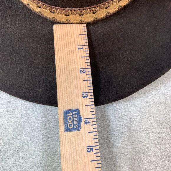 Vintage Stetson Mallory Western Cowboy Hat Dark Brown Pure Wool Men's Unisex M - Picture 2 of 11